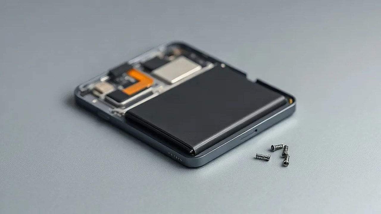 Xiaomi 18 Pro batarya bölümü: açılmış amiral gemisi telefon gövdesinde batarya hücresi (Temsili görsel)