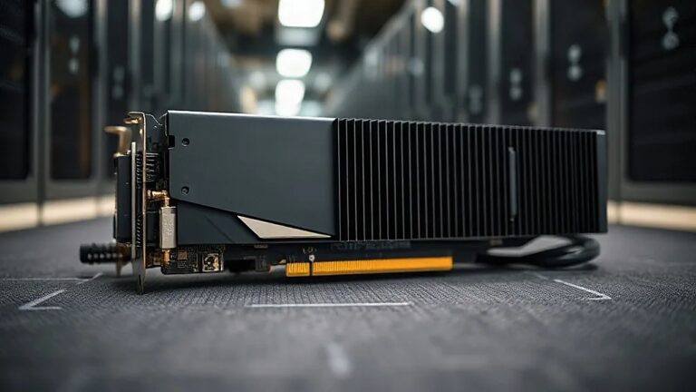 Antistatik mat üzerinde duran uzun veri merkezi yapay zekâ hızlandırıcı kartı; AMD'nin World Labs hamlesinin donanım tarafı (Temsili görsel)