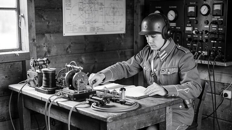 ChatGPT-6, 108 Yıllık Şifreyi Çözdü 1918 Alman telsiz telgraf istasyonunda kulaklıklı asker operatör (temsili görsel)