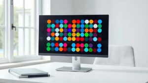 Ekranında renkli kare simgelerden oluşan bir uygulama ızgarası bulunan masaüstü monitör; Claude Marketplace'in eklenti listesi görünümü (Temsili görsel)