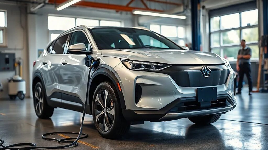 Servis garajında şarj edilen elektrikli crossover, temsili görsel (temsili görsel)