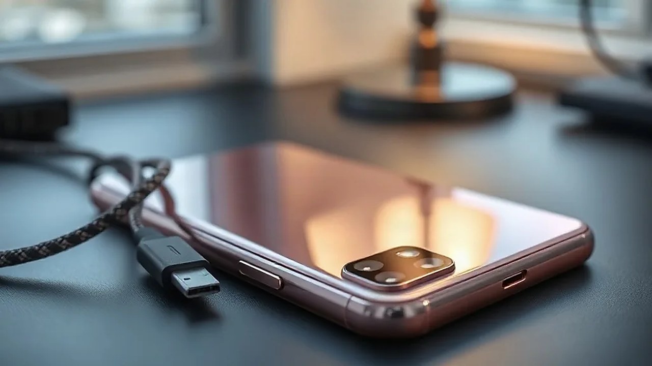 OnePlus 16'nın bakır renkli gövdesi, yuvarlak köşeleri ve masa üzerindeki kamera adası (Temsili görsel)