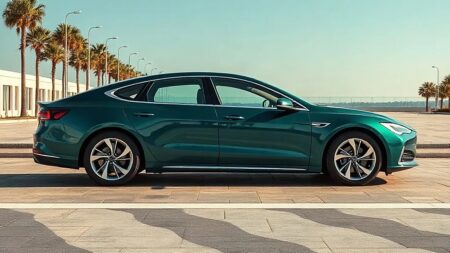 BYD Great Han'ın koyu yeşil gövdesi ve açık renk tavanı, yan profilden geniş bir alanda (Temsili görsel)