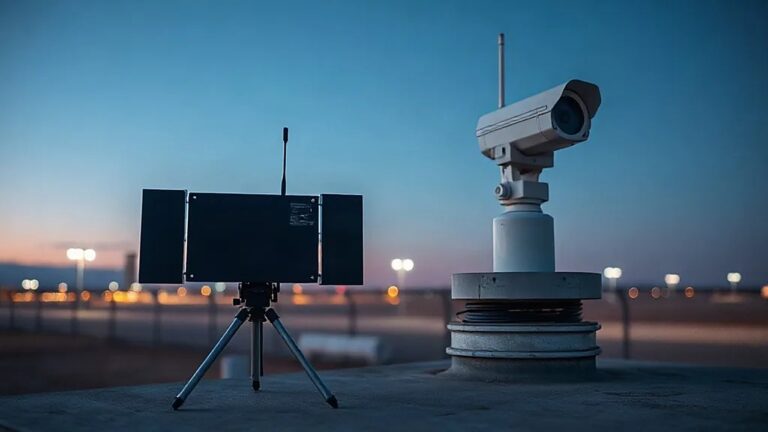ABD Ordusu drone savunmasına 4,15 milyar dolar ayırdı Drone savunması için kullanılan faz dizinli radar paneli ve uzun lensli takip kamerası (Temsili görsel)