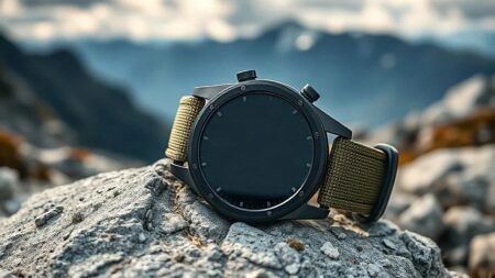 Titanyum çerçeveli Garmin Enduro 4, zeytin yeşili naylon kordonuyla kayalık bir patikada (Temsili görsel)