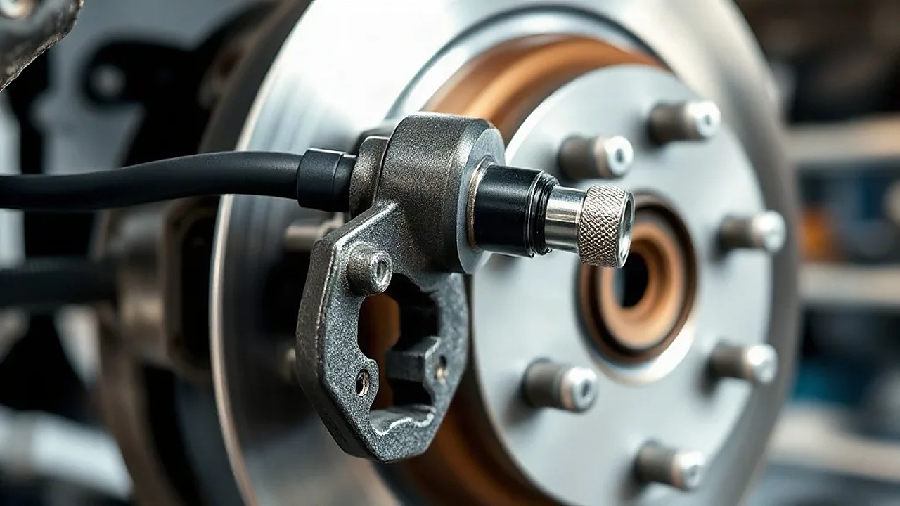 Mercedes fren hortumunun bağlandığı ön fren kaliperi ve disk yakın planı (Temsili görsel)