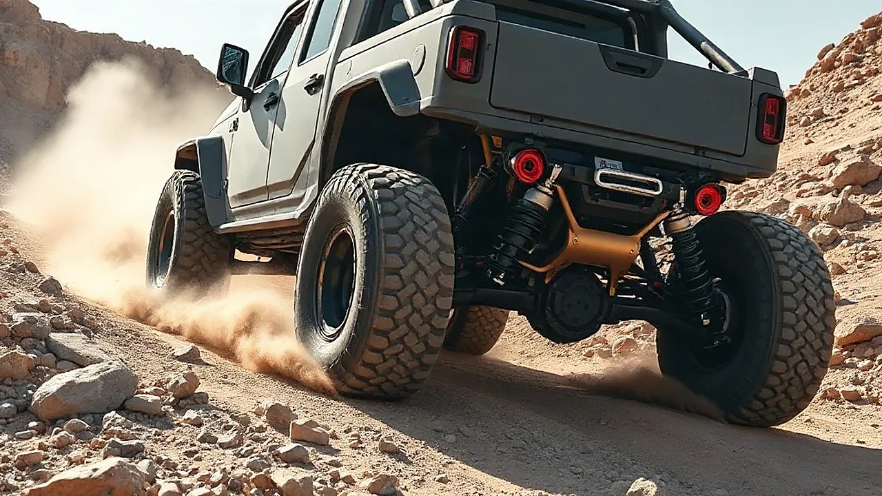 Honda Passport Baja'nın kayalık yamaçta arka süspansiyonunu açtığı an (Temsili görsel)
