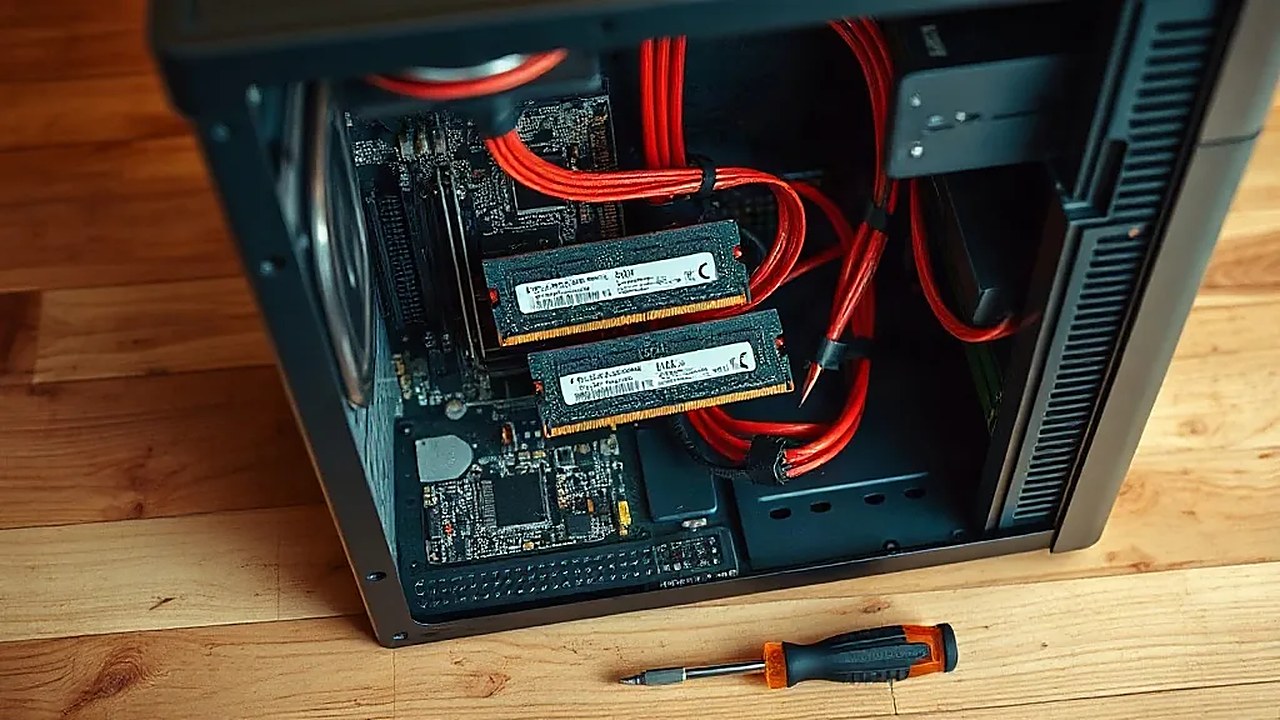 PC satışları düşerken açık masaüstü kasanın içinde anakart yuvasına takılan RAM bellek modülleri (Temsili görsel)