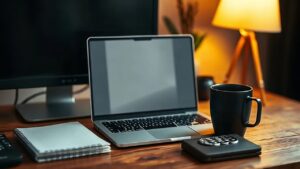 Masa üzerinde açık dizüstü bilgisayar ve arkada monitör; Prefetch klasörü konulu kare (Temsili görsel)