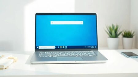 Windows 11 arama kutusunun görev çubuğunda açık olduğu dizüstü ekranı (Temsili görsel)