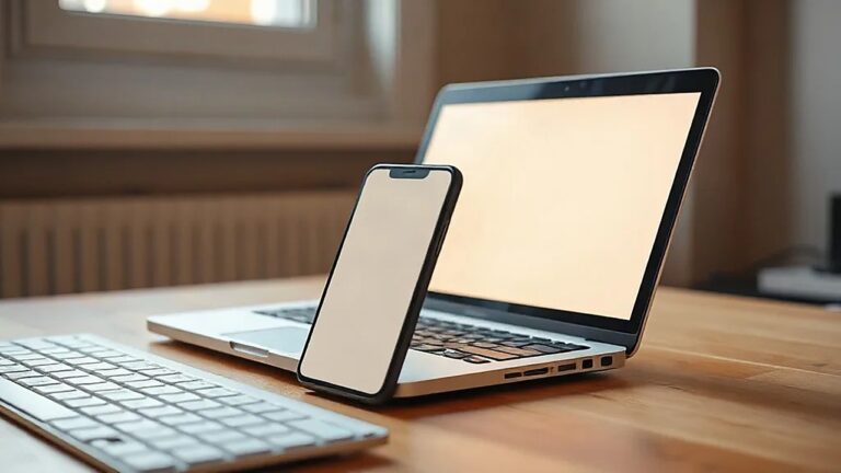 Windows 11 arama kutusunun kullanıldığı dizüstü bilgisayar ve önünde duran Android telefon (Temsili görsel)